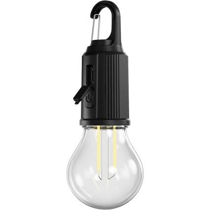 Retlux - dimmbare, wiederaufladbare LED-Taschenlampe LED/0,3W/USB 400 mAh IP44 schwarz