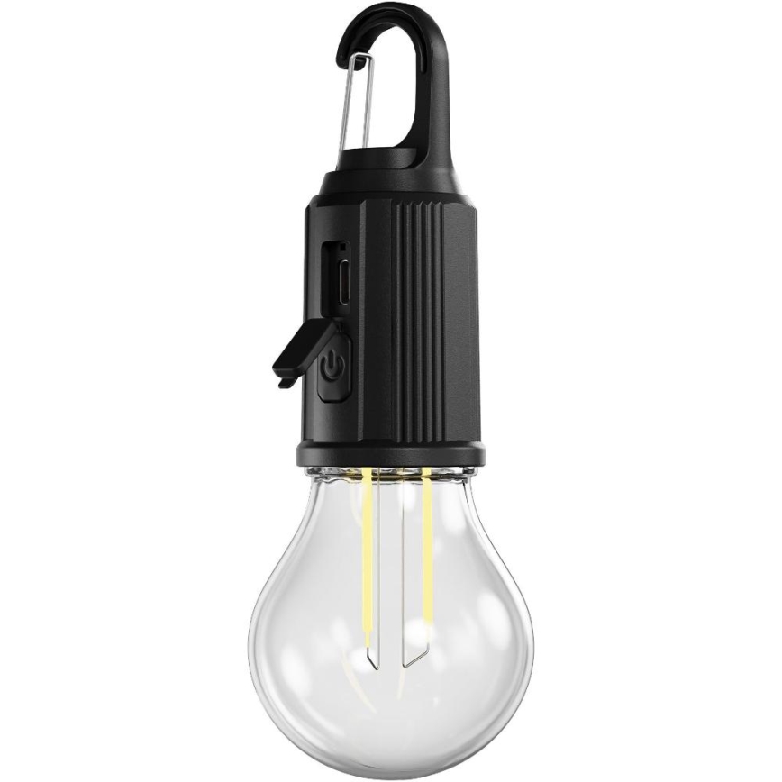 Retlux - dimmbare, wiederaufladbare LED-Taschenlampe LED/0,3W/USB 400 mAh IP44 schwarz