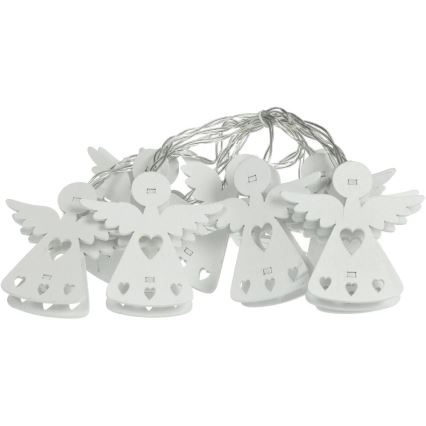 Guirlande de Noël 10xLED/2xAA/blanc chaud 2m anges