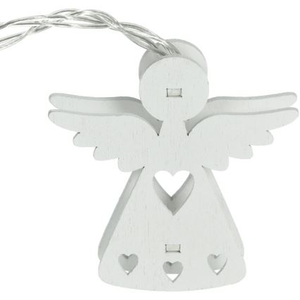 Guirlande de Noël 10xLED/2xAA/blanc chaud 2m anges