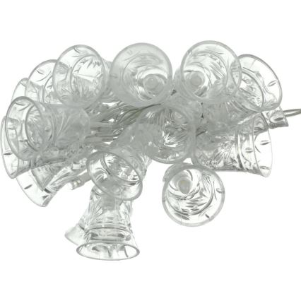 Guirlande de Noël 20xLED/3xAA/blanc chaud 2,2m cloches