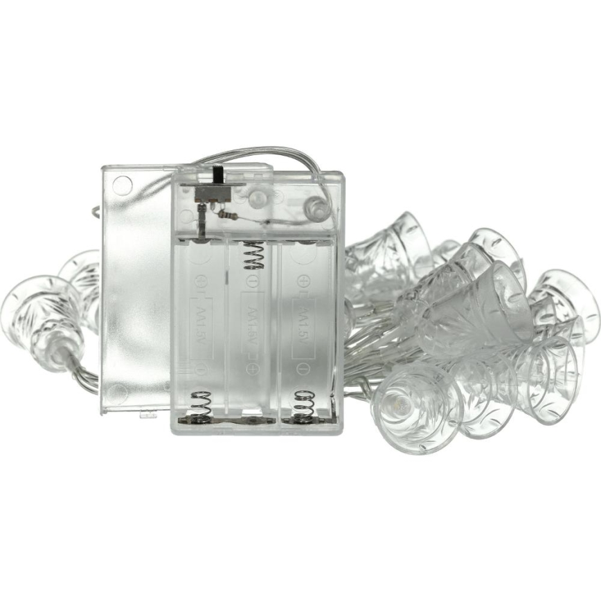 Guirlande de Noël 20xLED/3xAA/blanc chaud 2,2m cloches