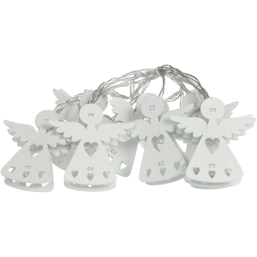 Guirlande de Noël LED 10xLED/2xAA/blanc chaud 2m anges
