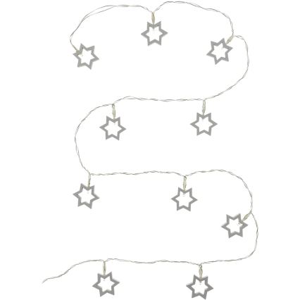 Guirlande décorative 10xLED/2xAA 1,8m blanc chaud