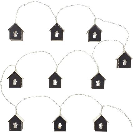 Guirlande LED 10xLED/2xAA 2,3m blanc chaud