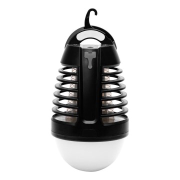 Retlux - Lampada LED portatile ricaricabile con trappola per insetti integrata LED/5W/1800 mAh IP44 nera