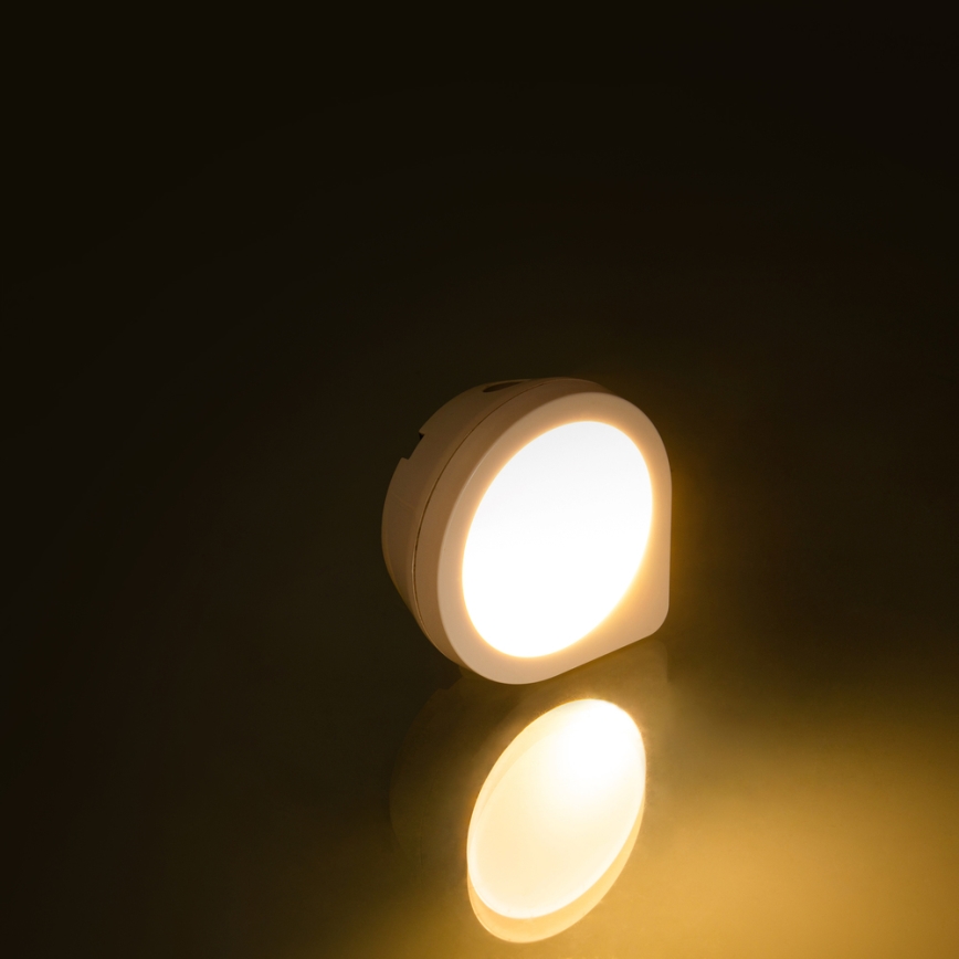 Lampe d'orientation sur prise avec détecteur LED/0,4W/230V 3000K blanc