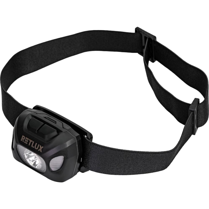 Lampe frontale rechargeable LED/3W/1200 mAh IP44 noire