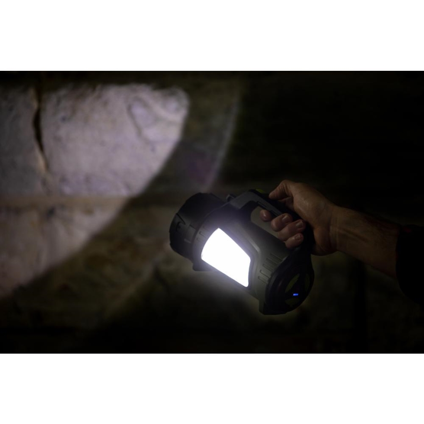 Lampe torche d'extérieur rechargeable à intensité variable avec batterie portative LED/21W/4400mAh IP44