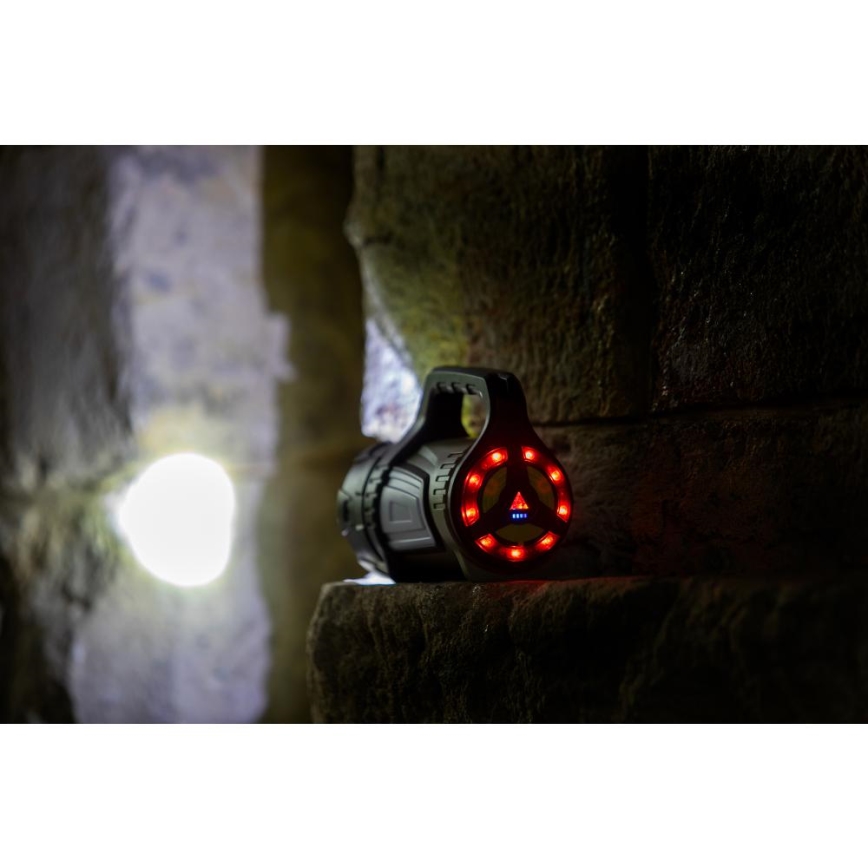 Lampe torche d'extérieur rechargeable à intensité variable avec batterie portative LED/21W/4400mAh IP44