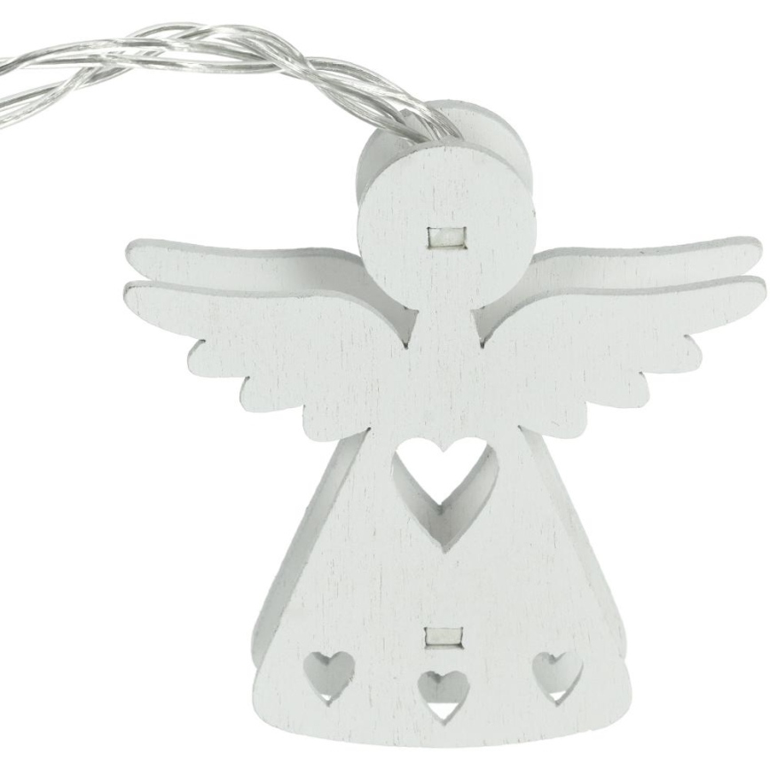 Catena luminosa natalizia LED 10xLED/2xAA/bianco caldo 2m angeli