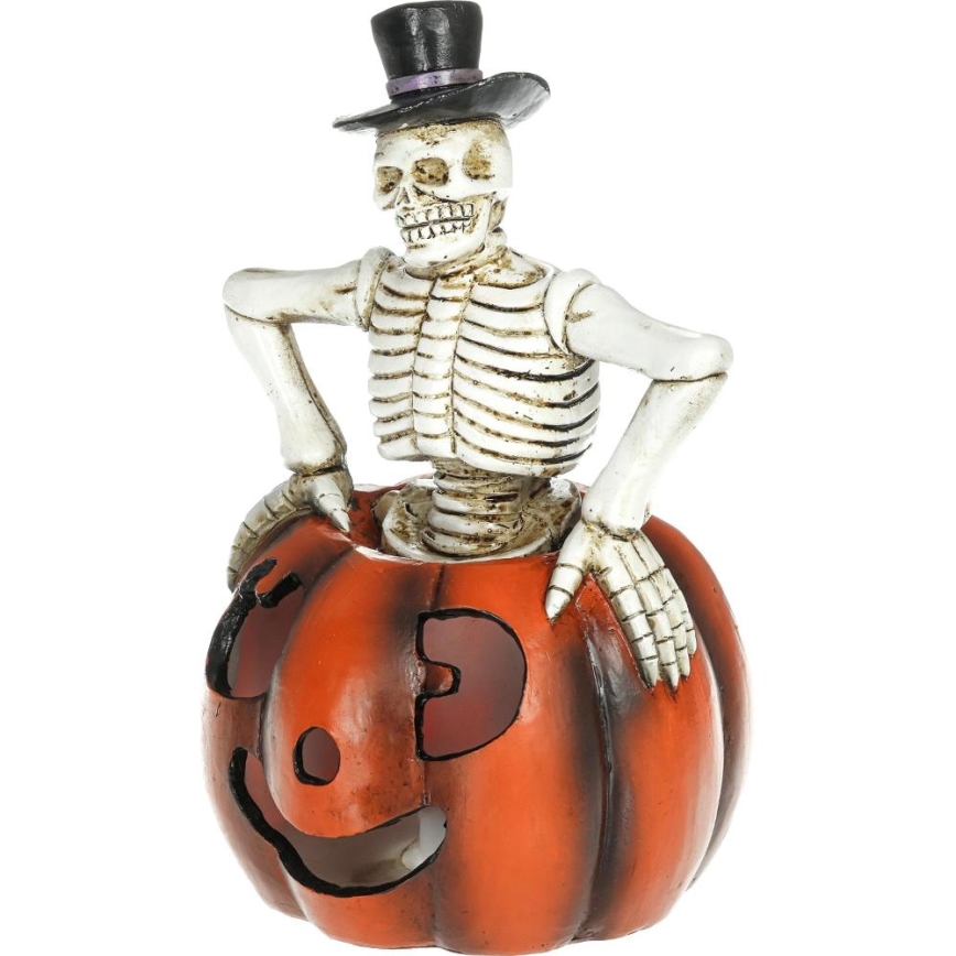 LED Decorazione HALLOWEEN LED/2xLR44/bianco caldo scheletro in una zucca resina