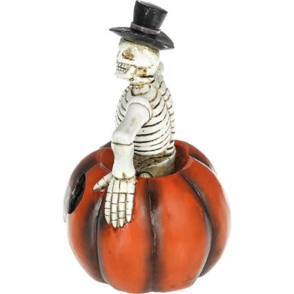 LED Decorazione HALLOWEEN LED/2xLR44/bianco caldo scheletro in una zucca resina