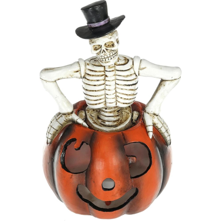 LED Decorazione HALLOWEEN LED/2xLR44/bianco caldo scheletro in una zucca resina
