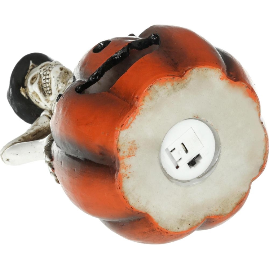 LED Decorazione HALLOWEEN LED/2xLR44/bianco caldo scheletro in una zucca resina