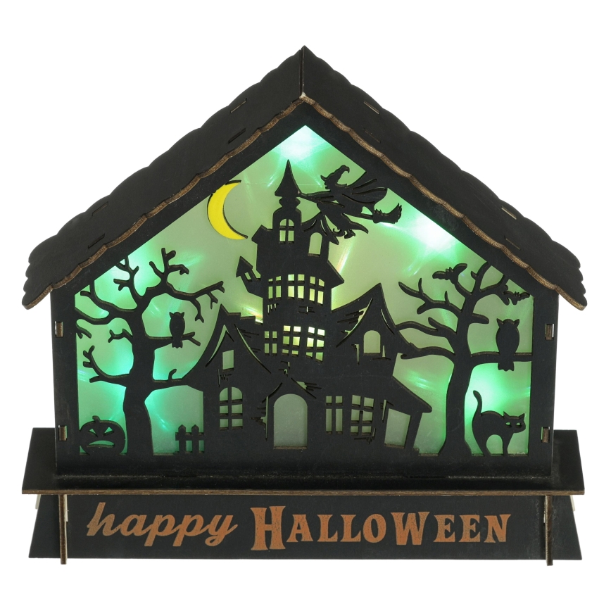 LED-Dekoration HALLOWEEN LED/2xAA/mehrfarbig Spukhaus