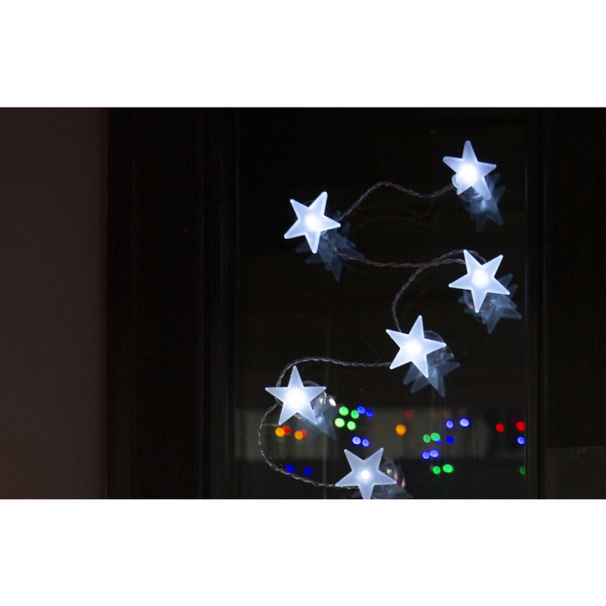 LED-Dekorationskette mit Saugnäpfen 10xLED/2xAA 1,8m kaltweiß