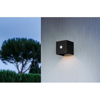 Retlux - Lampada solare da parete a LED con sensore LED/1W/3,7V 1200 mAh IP44 nera