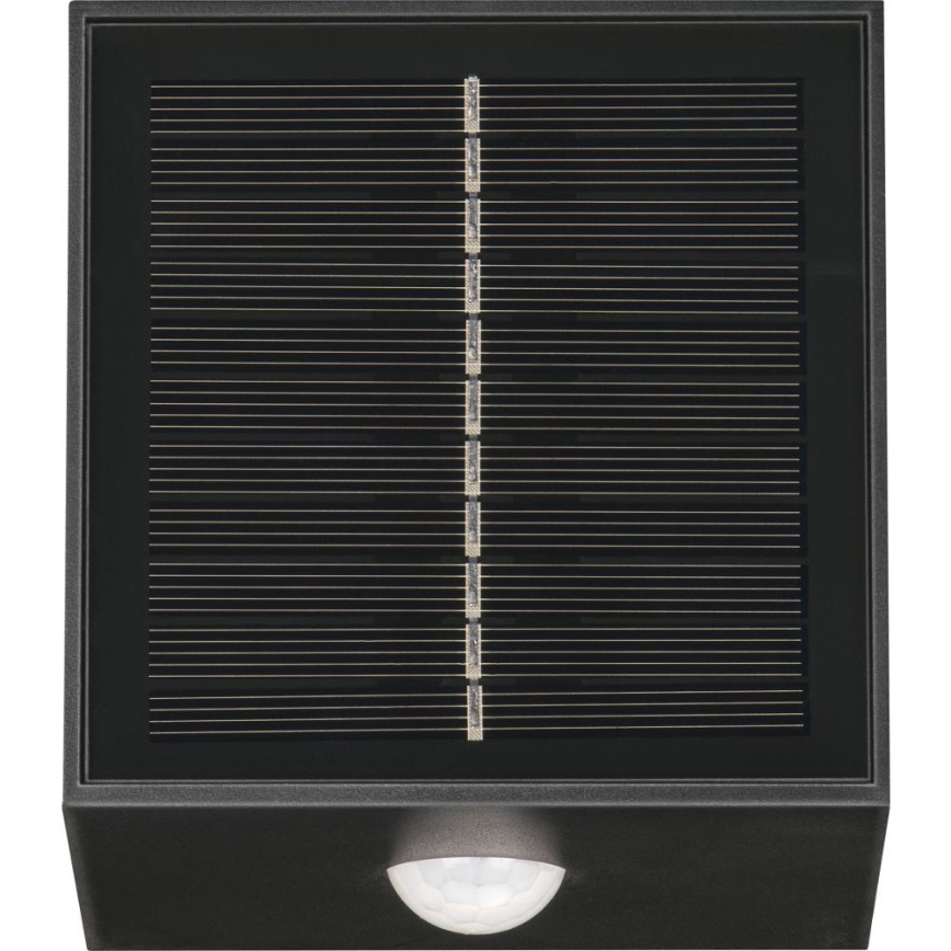 Retlux - Lampada solare da parete a LED con sensore LED/1W/3,7V 1200 mAh IP44 nera
