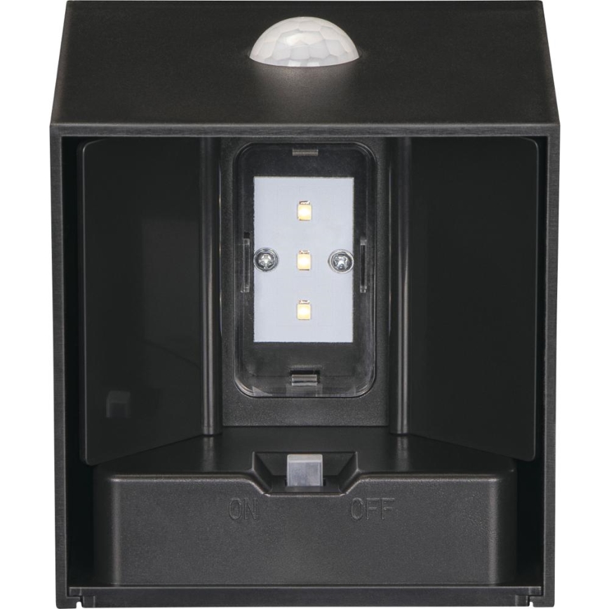 Retlux - Lampada solare da parete a LED con sensore LED/1W/3,7V 1200 mAh IP44 nera