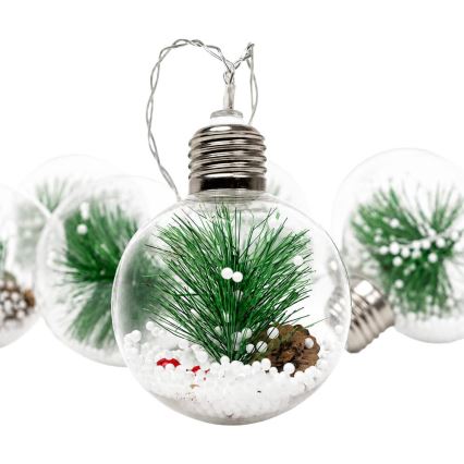 LED-Lichterkette 10xLED/3xAAA/warmweiß 2,1m Kugeln