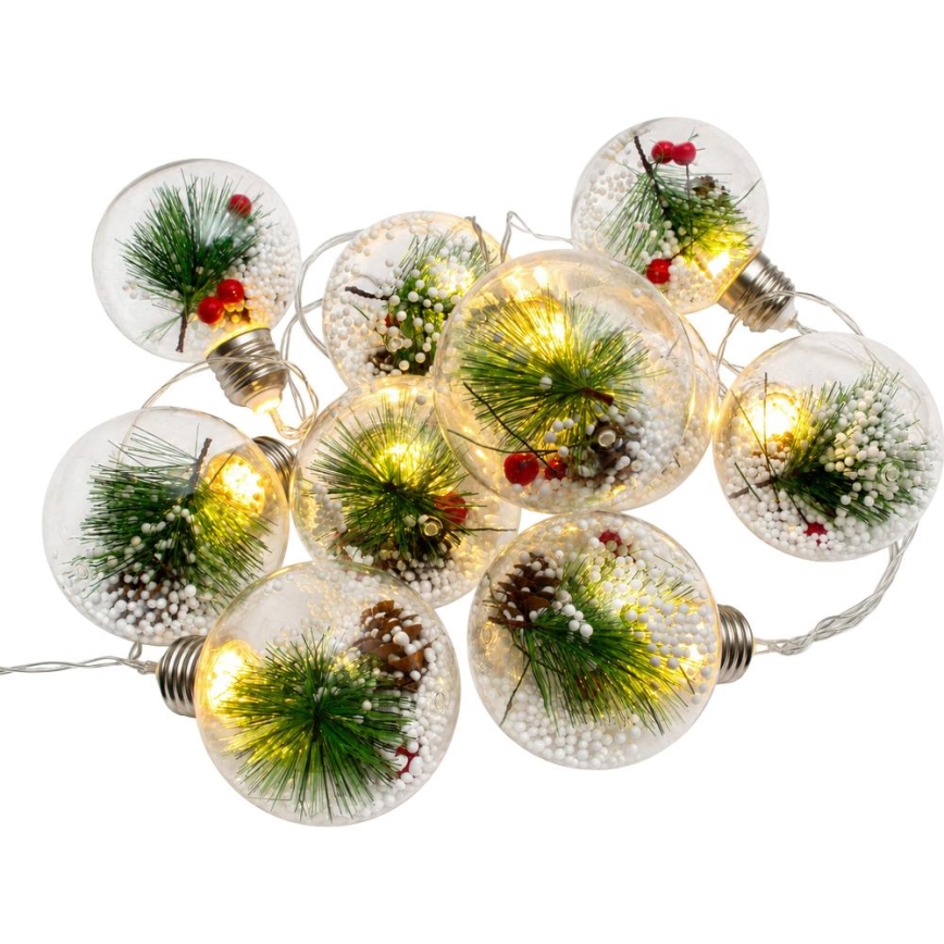 LED-Lichterkette 10xLED/3xAAA/warmweiß 2,1m Kugeln