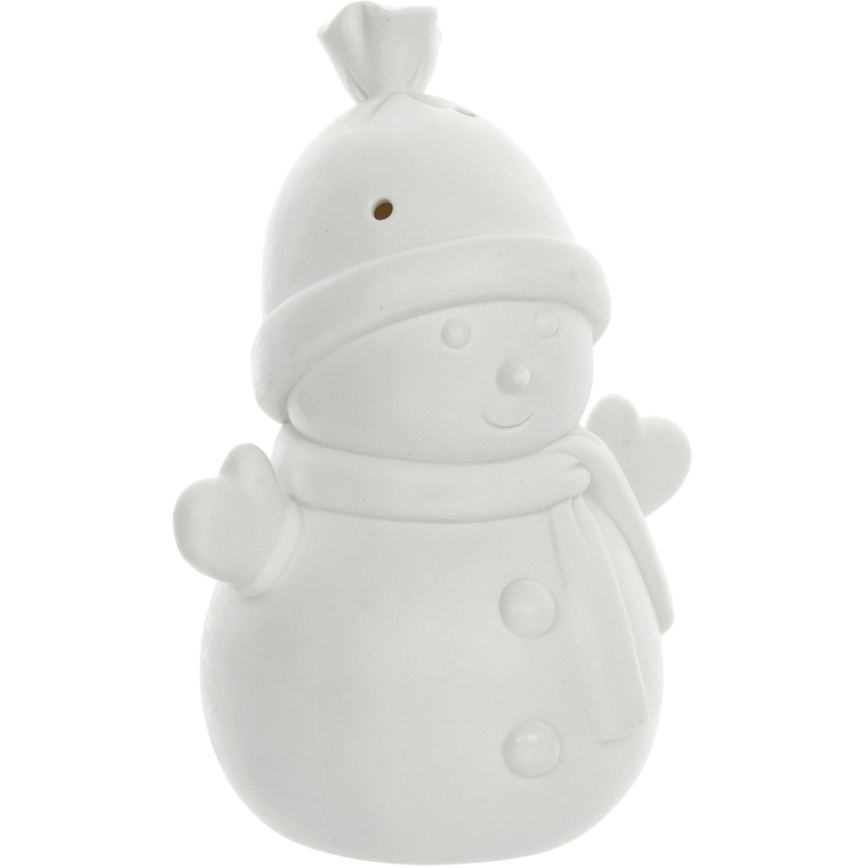 LED-Weihnachtsdekoration aus Porzellan LED/3xLR44 Schneemann