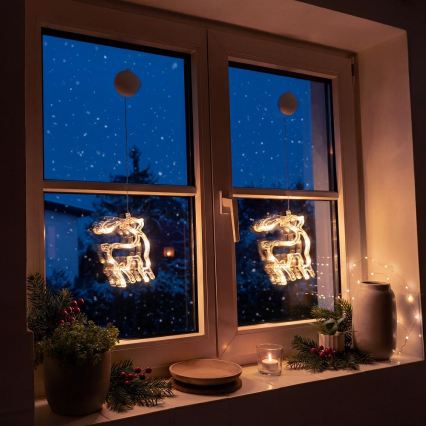 LED Weihnachtsdekoration LED/3xAAA/warmweiß Rentier