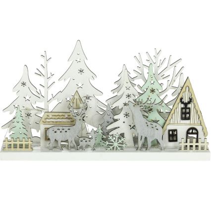 LED-Weihnachtsdekoration LED/3xAAA/warmweiβ Wald