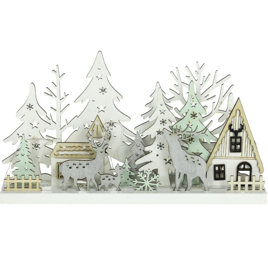 LED-Weihnachtsdekoration LED/3xAAA/warmweiβ Wald