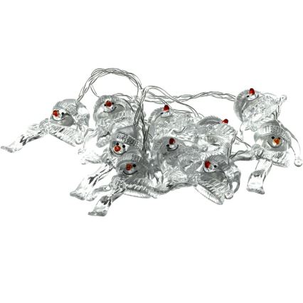 LED-Weihnachtslichterkette 10xLED/2xAA/warmweiβ 1,65m Schneemann