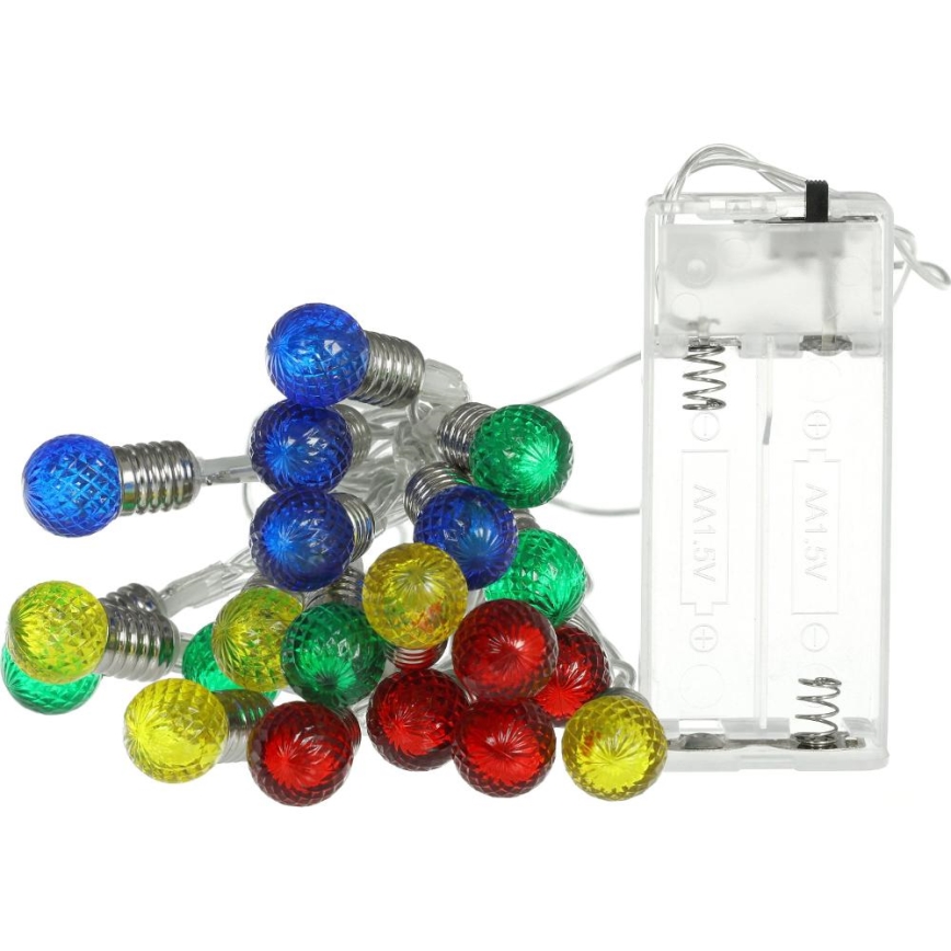 LED Weihnachtslichterkette 20xLED/2xAA/warmweiß 1,8m Birnen