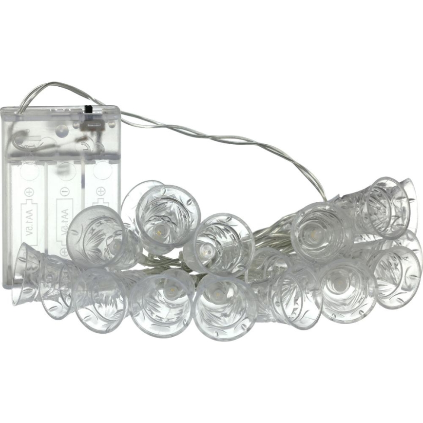 LED-Weihnachtskette 20×LED/3×AA/warmweiß 2,2 m Glöckchen