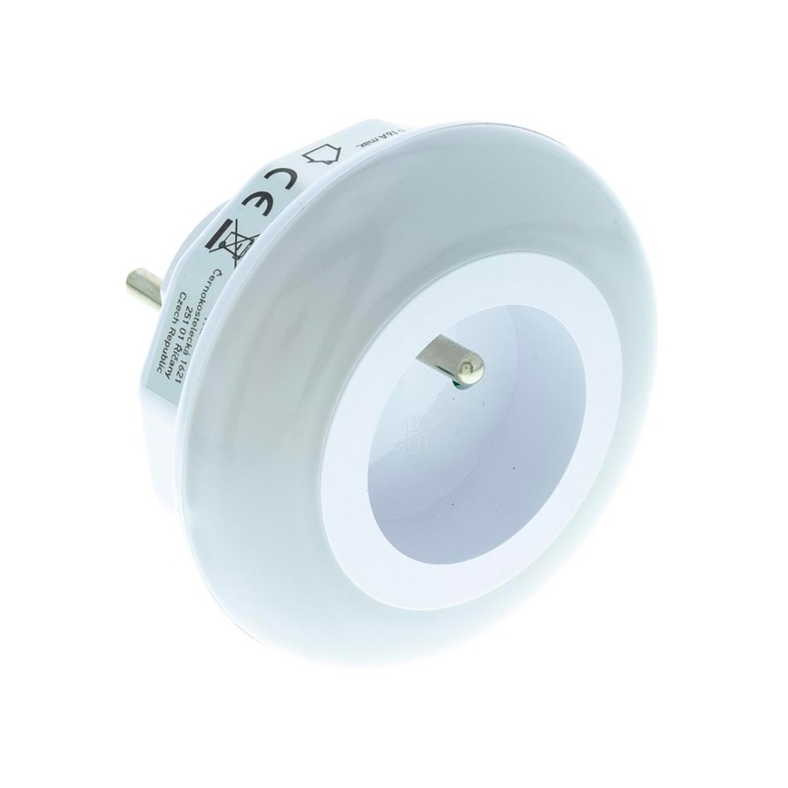 Lumière d'orientation LED avec détecteur de crépuscule et prise LED/0,6W/230V