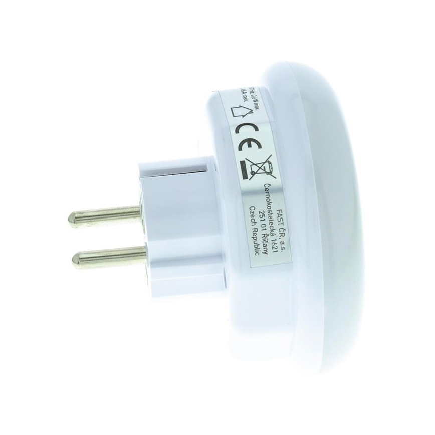 Lumière d'orientation LED avec détecteur de crépuscule et prise LED/0,6W/230V