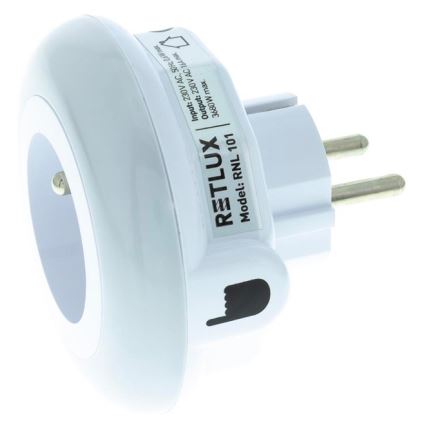 Lumière d'orientation LED avec détecteur de crépuscule et prise LED/0,6W/230V