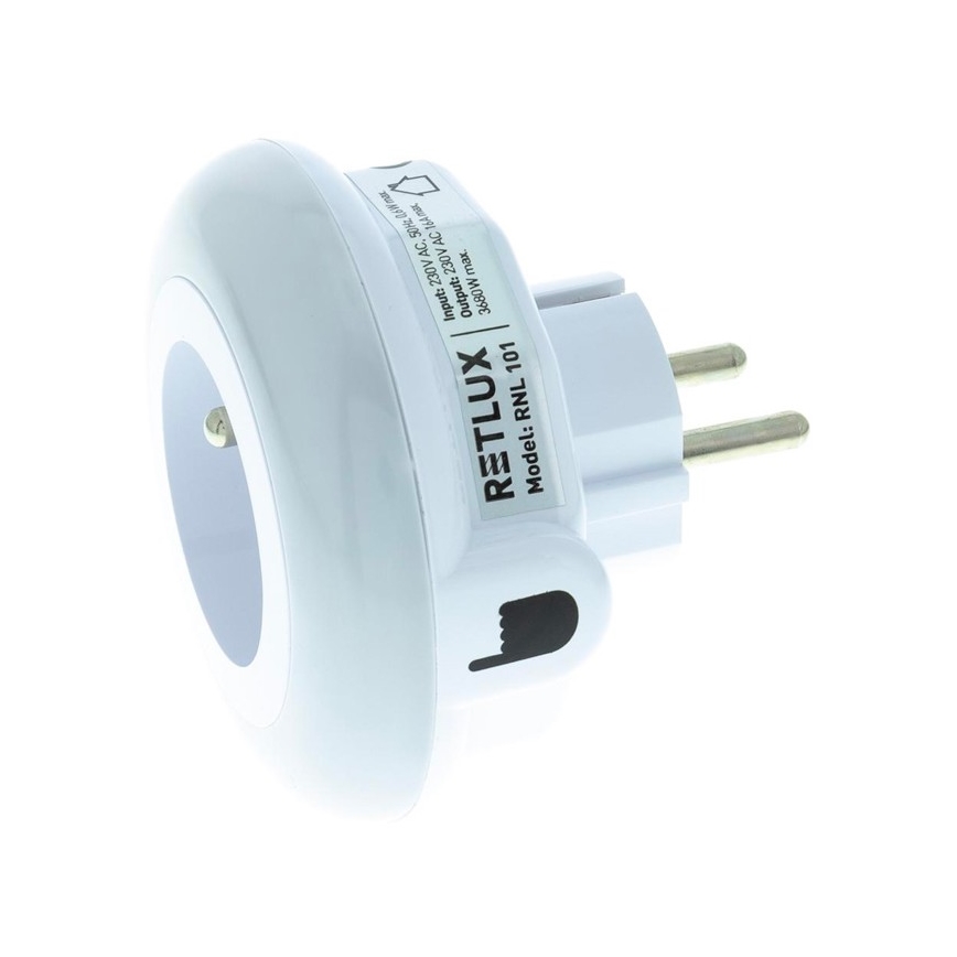 Lumière d'orientation LED avec détecteur de crépuscule et prise LED/0,6W/230V