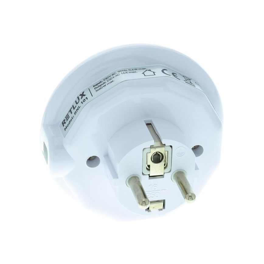 Lumière d'orientation LED avec détecteur de crépuscule et prise LED/0,6W/230V