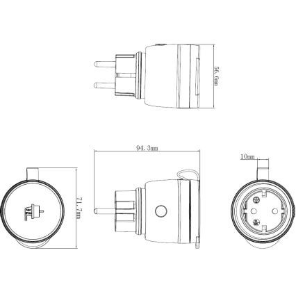 Presa intelligente da esterno 3680W/230V/Tipo F SCHUKO/16A Wi-Fi IP44