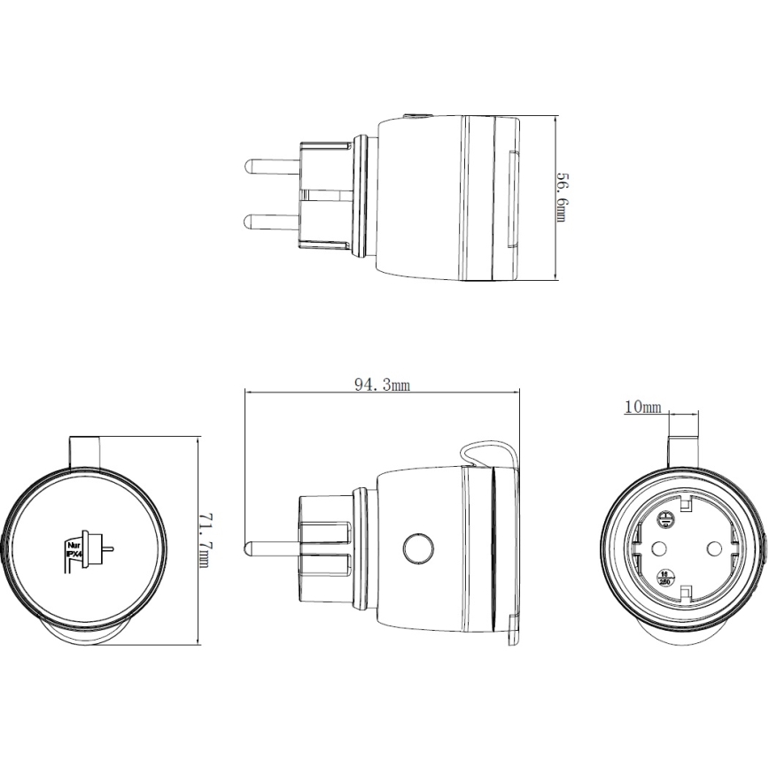 Presa intelligente da esterno 3680W/230V/Tipo F SCHUKO/16A Wi-Fi IP44