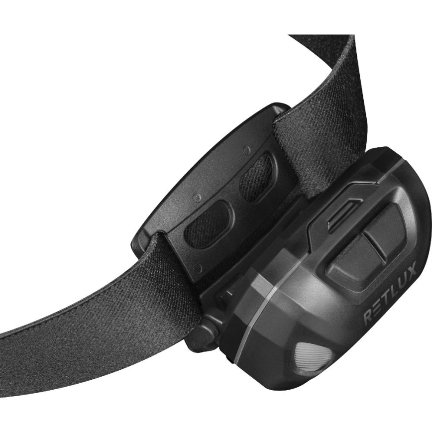 Lampada frontale ricaricabile a LED/3W/1200 mAh IP44 nera