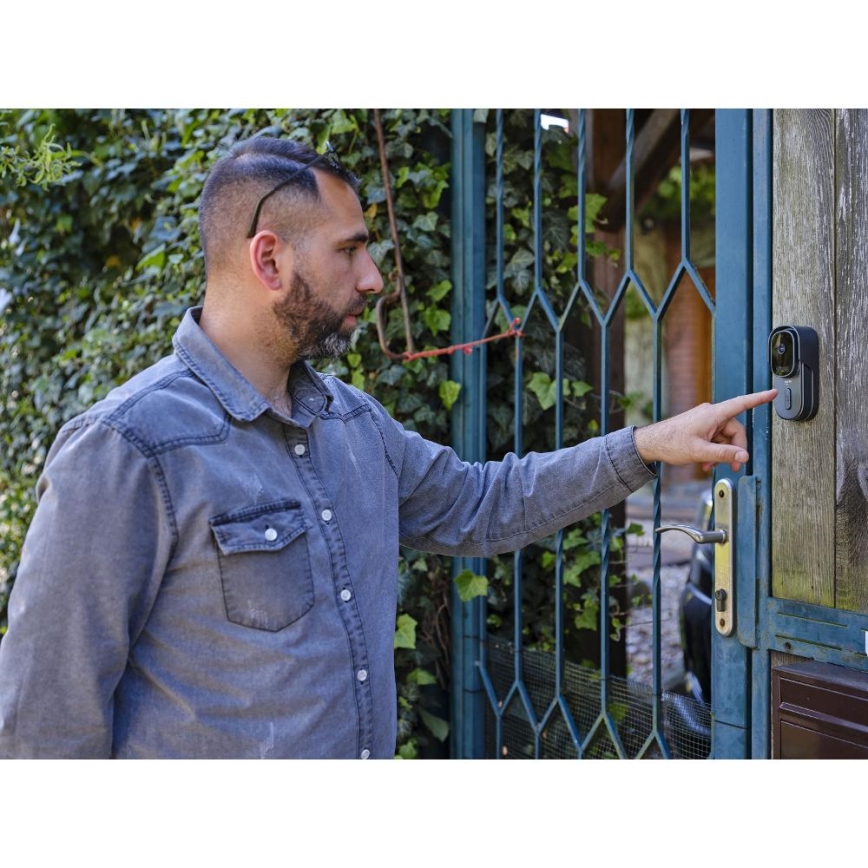 Video-Türklingel mit Bewegungssensor 5MPx 1440p 5200 mAh Wi-Fi IP65 anthrazit
