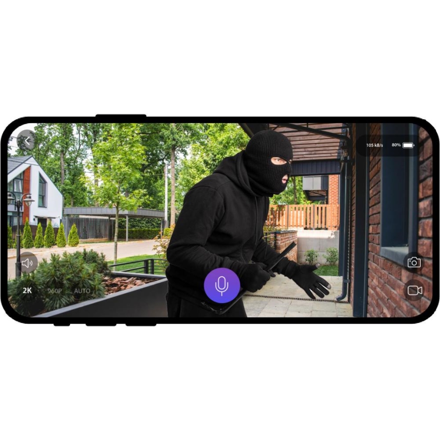 Video-Türklingel mit Bewegungssensor 5MPx 1440p 5200 mAh Wi-Fi IP65 anthrazit