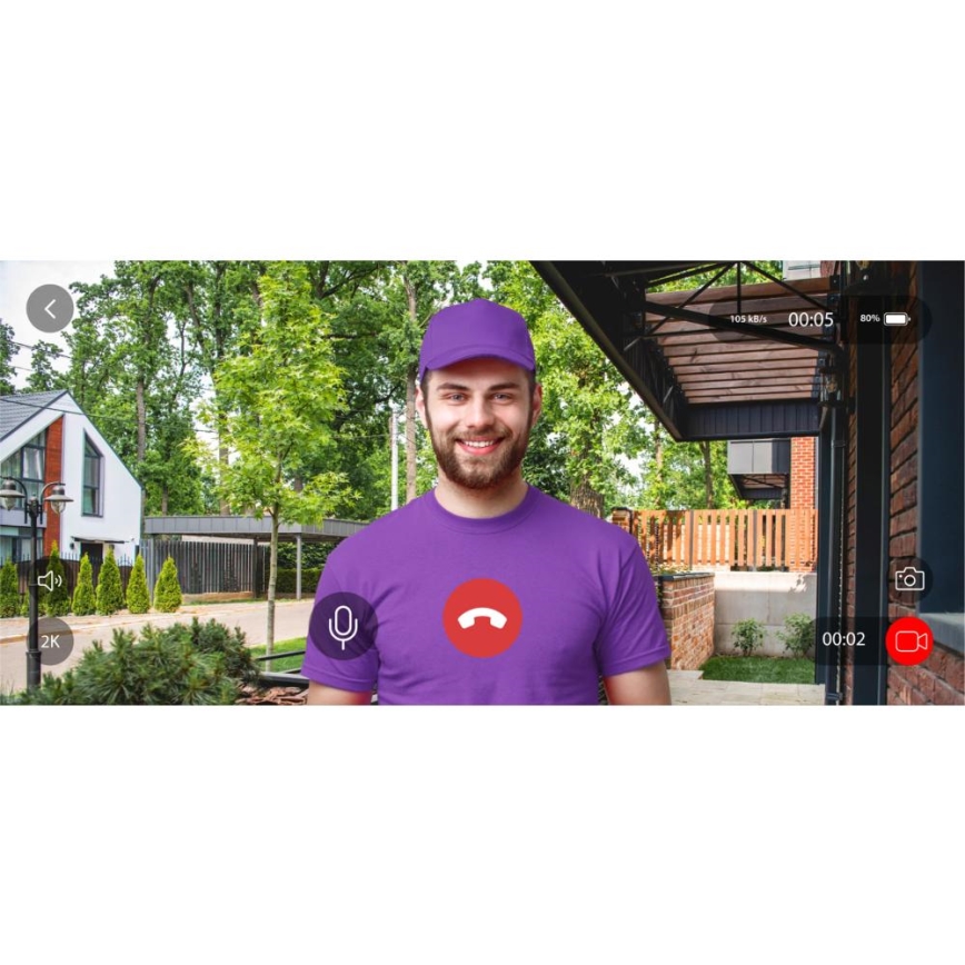 Video-Türklingel mit Bewegungssensor 5MPx 1440p 5200 mAh Wi-Fi IP65 anthrazit