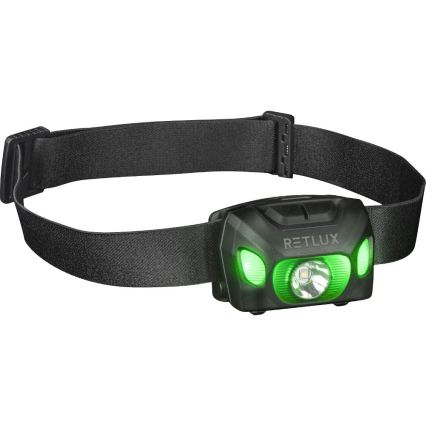 Wiederaufladbare LED-Stirnlampe 3W/1200 mAh IP44 schwarz
