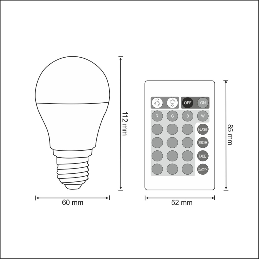 RGB lampadina LED E27/6W/230V dimmerabile 3000K