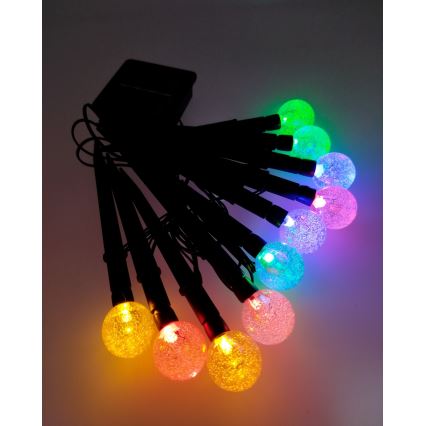 RGB-LED-Solarleuchte 10× LEDs / 1,2 V, 300 mAh, IP44, schwarz