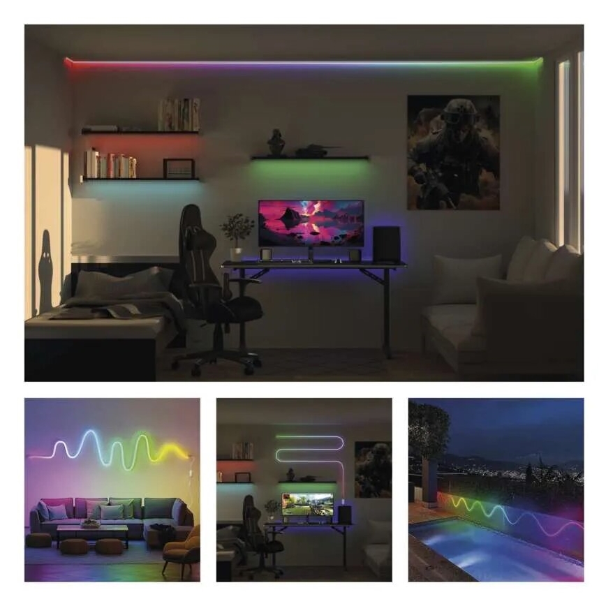 RGBIC Striscia LED dimmerabile GoSmart LED/24W/230V 3 m Wi-Fi Tuya