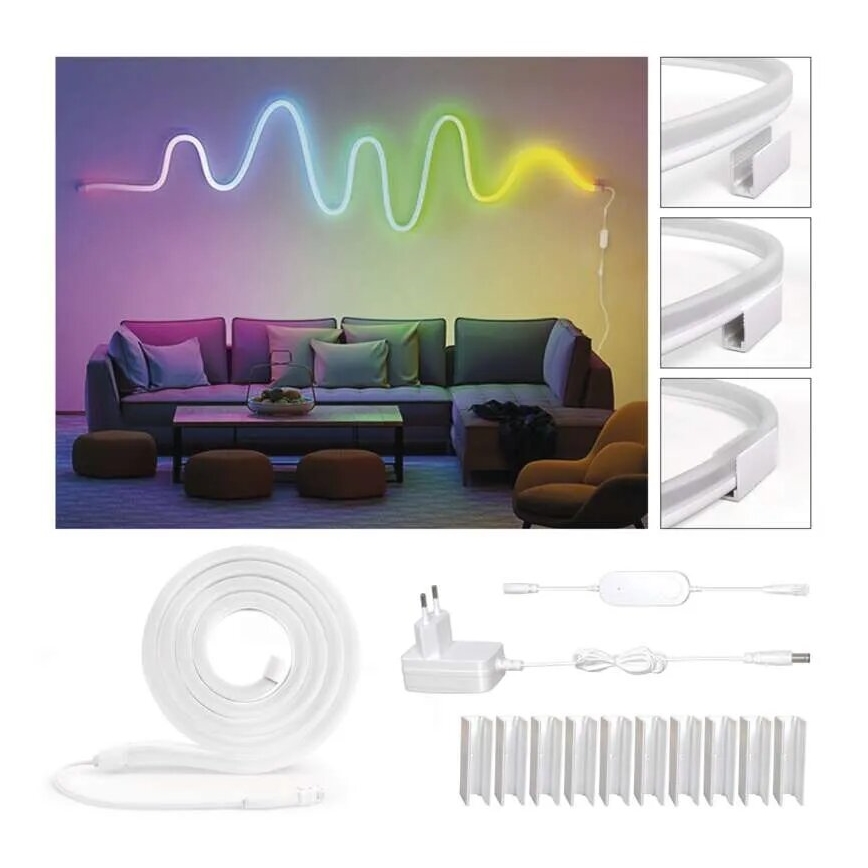 RGBIC Striscia LED dimmerabile GoSmart LED/24W/230V 3 m Wi-Fi Tuya