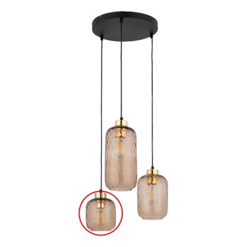Ricambio in vetro per lampadario KARO E27, diametro 14 cm, marrone fumé